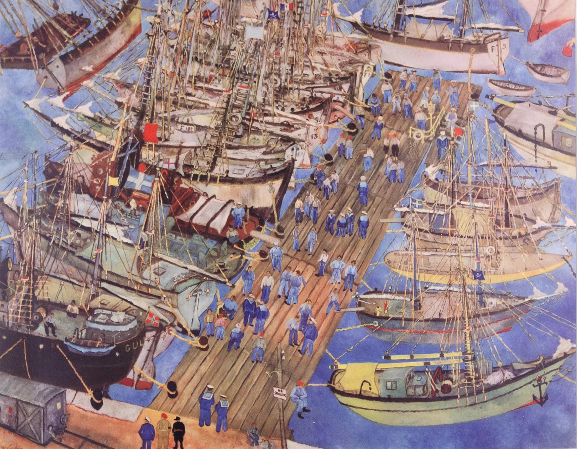 Historic Port of Famagusta - Painting by George Pol Gheorghiou 1943