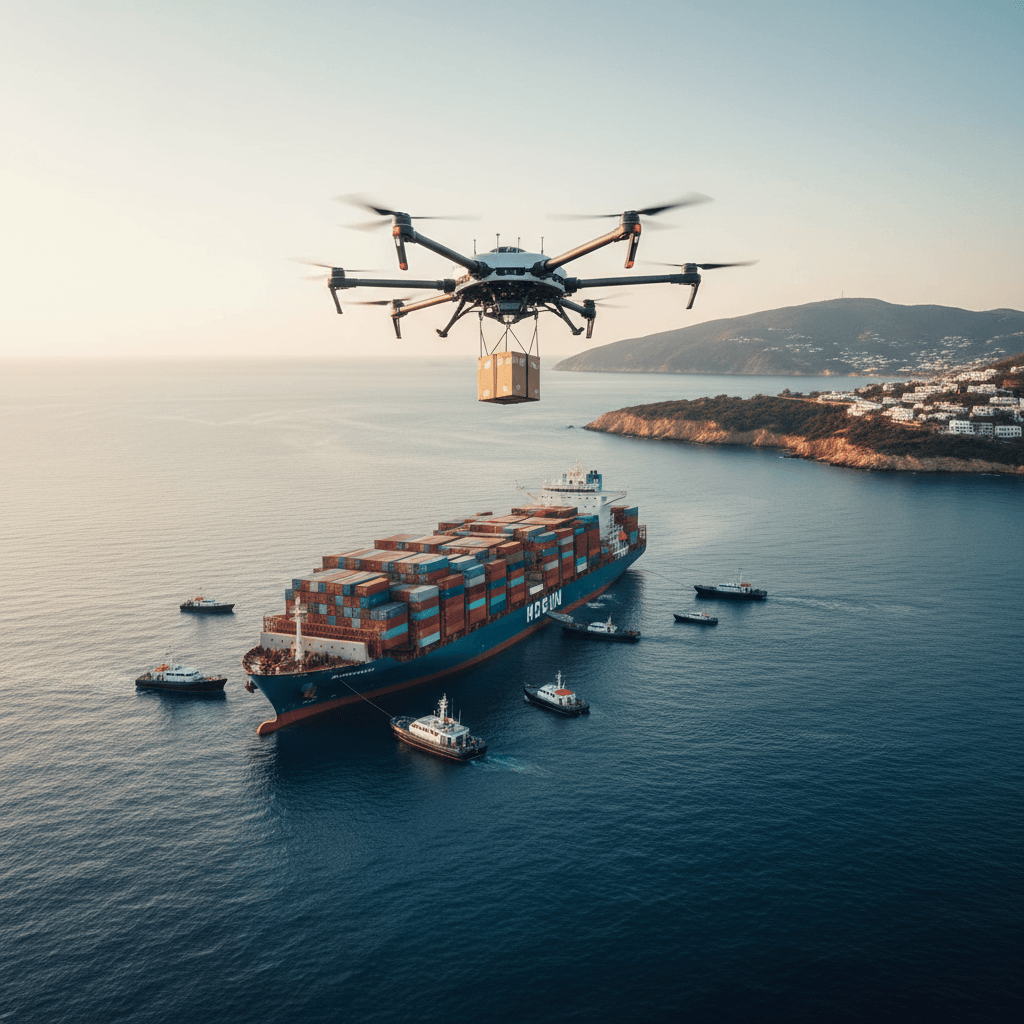 World's first commercial drone deliveries to vessels at anchorage tested