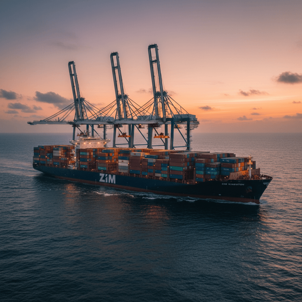 ZIM vessel operation with 3 gantry cranes
