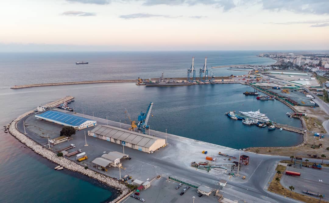 larnaca port from air
