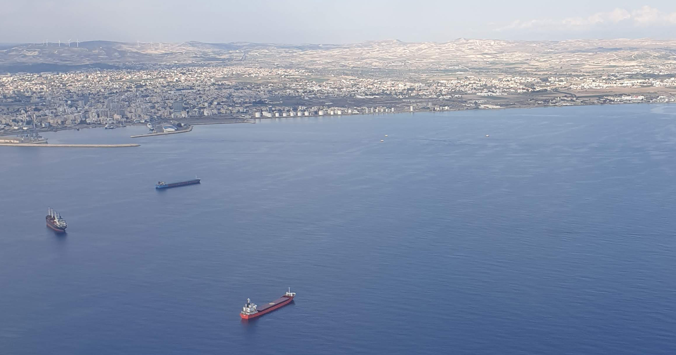 Larnaca port anchorage aerial photo